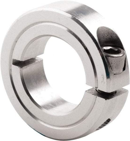 Climax Metal Products - 9/16" Bore, Steel, One Piece Clamp Collar - 1-5/16" Outside Diam, 7/16" Wide - Americas Industrial Supply