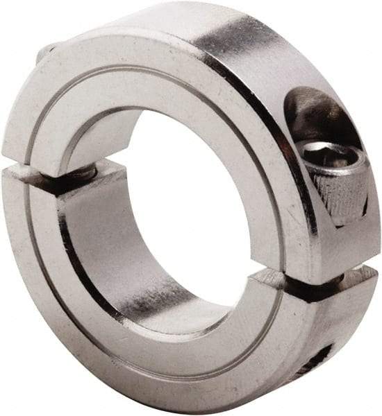 Climax Metal Products - 3-1/2" Bore, Stainless Steel, Two Piece Clamp Collar - 4-3/4" Outside Diam, 7/8" Wide - Americas Industrial Supply