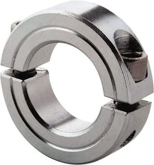 Climax Metal Products - 1-1/8" Bore, Steel, Two Piece Clamp Collar - 1-7/8" Outside Diam, 1/2" Wide - Americas Industrial Supply