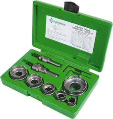 Greenlee - 11 Piece, 7/8 to 2-1/2" Cutter Diam, 0.187" Cutting Depth, Carbide Annular Cutter Set - Oxide Finish - Americas Industrial Supply