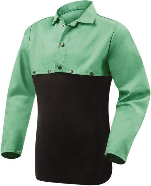 Steiner - Size L, Flame Resistant, Cape Sleeves - Cotton, 9 oz, Green - Americas Industrial Supply