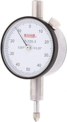 SPI - 1/4" Range, 0-50-0 Dial Reading, 0.001" Graduation Dial Drop Indicator - 1.61" Dial, 0.1" Range per Revolution - Americas Industrial Supply