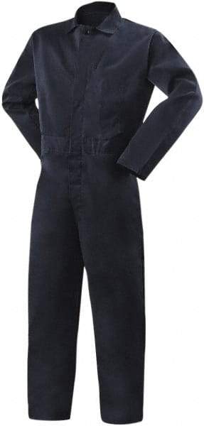 Steiner - Size 4XL, Navy Blue, Snap, Flame Resistant/Retardant Coverall - Cotton, 5 Pockets - Americas Industrial Supply