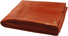 Steiner - 8' High x 6' Wide x 0.035" Thick Silicone Coated Fiberglass Welding Blanket - Red, Grommet - Americas Industrial Supply