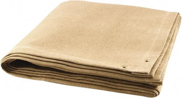 Steiner - 8' High x 6' Wide x 0.08" Thick Coated Fiberglass Welding Blanket - Tan, Grommet - Americas Industrial Supply