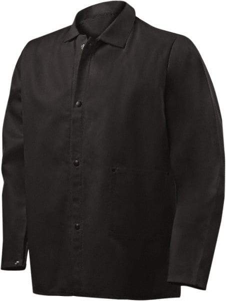Steiner - Size S Flame Resistant/Retardant Jacket - Black, Cotton, Snaps Closure - Americas Industrial Supply