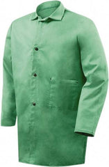 Steiner - Size L Flame Resistant/Retardant Jacket - Green, Cotton, Snaps Closure - Americas Industrial Supply