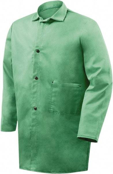 Steiner - Size 5XL Flame Resistant/Retardant Jacket - Green, Cotton, Snaps Closure - Americas Industrial Supply