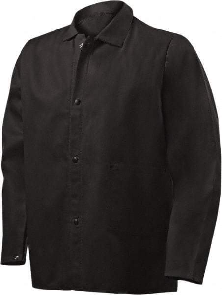 Steiner - Size 5XL Flame Resistant/Retardant Jacket - Black, Cotton & Nylon, Snaps Closure - Americas Industrial Supply