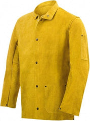 Steiner - Size XL Welding Jacket - Yellow, Cowhide, Snaps Closure - Americas Industrial Supply