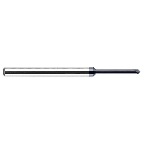 Chamfer Cutters - 0.0200″ Neck Diameter × 0.1000″ Reach × 45° per side Carbide Pointed Chamfer Cutter, 2 Flutes, AlTiN Coated