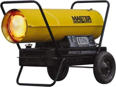 Master - 400,000 BTU Rating, Multi-Fuel Forced Air Heater - 10,000 Sq Ft Max Heating Area, 24 Gal Capacity, Fuel with Kerosene, Diesel & Fuel Oil - Americas Industrial Supply