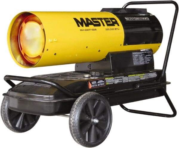 Master - 220,000 BTU Rating, Multi-Fuel Forced Air Heater - 5,500 Sq Ft Max Heating Area, 13 Gal Capacity, Fuel with Kerosene, Diesel & Fuel Oil - Americas Industrial Supply