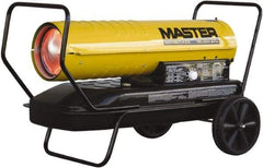 Master - 190,000 BTU Rating, Multi-Fuel Forced Air Heater - 4,750 Sq Ft Max Heating Area, 13 Gal Capacity, Fuel with Kerosene, Diesel & Fuel Oil - Americas Industrial Supply