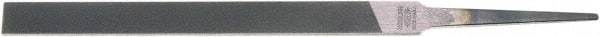 Nicholson - 4" Standard Precision Swiss Pattern Narrow Pillar File - Double Cut, 3/8" Width Diam x 7/64" Thick, With Tang - Americas Industrial Supply