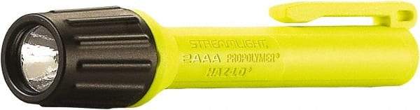 Streamlight - White LED Bulb, 60 Lumens, Industrial/Tactical Flashlight - Yellow Plastic Body, 2 AAA Alkaline Batteries Included - Americas Industrial Supply