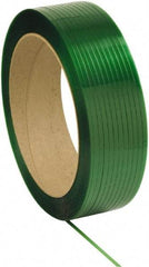 Made in USA - 10,500' Long x 1/2" Wide, Waxed Polyester Strapping - 500 Lb Capacity, 0.018" Thick - Americas Industrial Supply