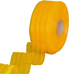 Clearway Door - Clear/Yellow Ribbed QuickStrip Roll Dock Curtain Strips - 8" Wide x 150' Long x 0.072" Thick - Americas Industrial Supply