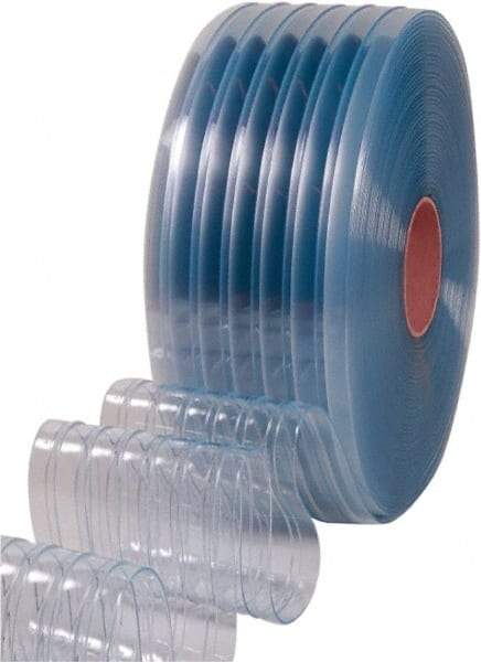Clearway Door - Clear Ribbed Bulk Strip Roll Dock Curtain Strips - 8" Wide x 150' Long x 0.072" Thick - Americas Industrial Supply