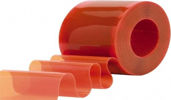 Clearway Door - Safety Orange Bulk Strip Roll Dock Curtain Strips - 16" Wide x 100' Long x 0.16" Thick - Americas Industrial Supply