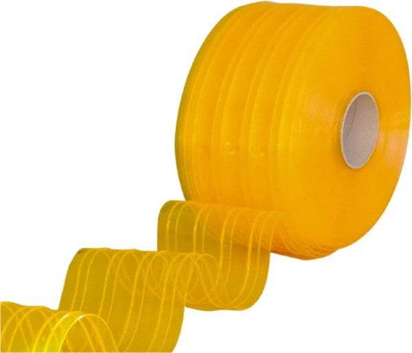 Clearway Door - Clear/Yellow Ribbed QuickStrip Roll Dock Curtain Strips - 12" Wide x 150' Long x 0.11" Thick - Americas Industrial Supply