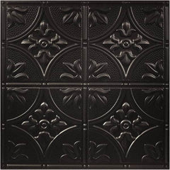 Genesis - 23-3/4" Long x 23-3/4" Wide x 0.11" Thick, Vinyl Ceiling Tile - ASTM E-84 Specification, Black - Americas Industrial Supply