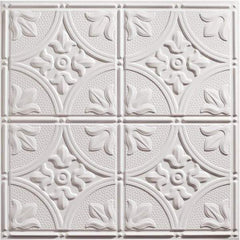 Genesis - 23-3/4" Long x 23-3/4" Wide x 0.11" Thick, Vinyl Ceiling Tile - ASTM E-84 Specification, White - Americas Industrial Supply