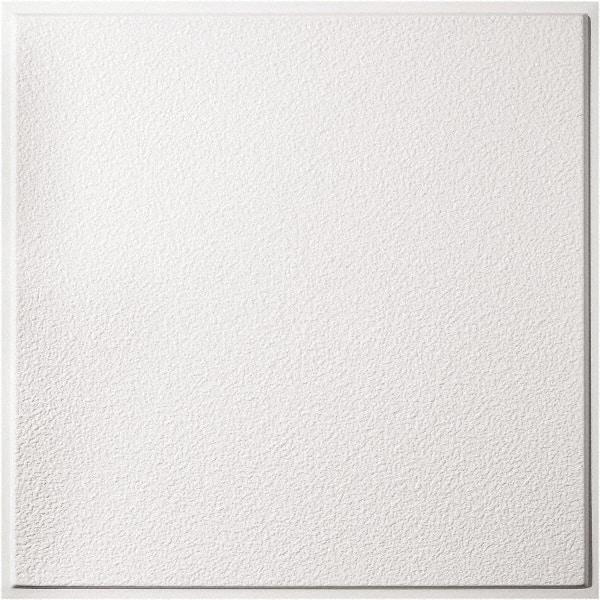 Genesis - 23-3/4" Long x 23-3/4" Wide x 0.11" Thick, Vinyl Ceiling Tile - ASTM E-84 Specification, White - Americas Industrial Supply