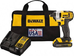 DeWALT - 20 Volt, 1/4" Drive, 117 Ft/Lb Torque, Cordless Impact Driver - Mid-Handle, 2800 RPM, 1 Lithium-Ion Battery Included - Americas Industrial Supply