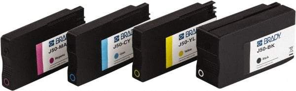 Brady - 4" Wide x 4.2" Long, Cyan, Magenta, Yellow, Black Ink Ink Cartridge - For BradyJet J5000 - Americas Industrial Supply