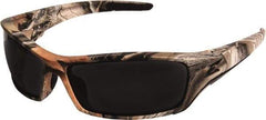Edge Eyewear - Smoke Lenses, Framed Safety Glasses - Scratch Resistant, Forest Camo Nylon Frame, Size Universal, Wrap Around - Americas Industrial Supply