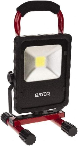 Bayco - 20 Watt, Electric, LED Portable Stand Mount Work Light - 6' Cord, 1 Head, 2,200 Lumens, Aluminum, 12.6" Long x 6.2" Wide x 6.4" High - Americas Industrial Supply