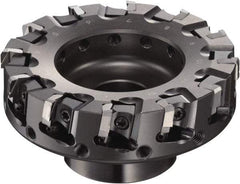 Sumitomo - 125mm Cut Diam, 1/2" Arbor Hole, 50mm Max Depth of Cut, 90° Indexable Chamfer & Angle Face Mill - 15 Inserts, NF-LDEN Insert, Right Hand Cut, 15 Flutes, Through Coolant, Series HF - Americas Industrial Supply