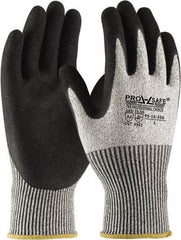 PRO-SAFE - Size XS (6), ANSI Cut Lvl 4, Nitrile Coated HPPE Fiber Cut Resistant Gloves - Palm & Fingers Coated, Continuous Knit Cuff, Gray, Paired - Americas Industrial Supply