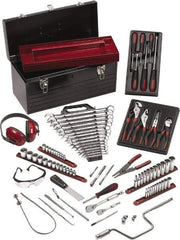 GearWrench - 89 Piece 1/4 & 3/8" Drive Aviation Tool Set - Comes in Steel Tote Box - Americas Industrial Supply