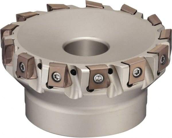 Sumitomo - 5 Inserts, 2" Cut Diam, 0.88" Arbor Diam, 12mm Max Depth of Cut, Indexable Square-Shoulder Face Mill - 0/90° Lead Angle, 1-3/4" High, LNEX0804.. Insert Compatibility, Through Coolant, Series TSX - Americas Industrial Supply