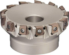 Sumitomo - 9 Inserts, 4" Cut Diam, 4.85" Arbor Diam, 12mm Max Depth of Cut, Indexable Square-Shoulder Face Mill - 0/90° Lead Angle, 2" High, LNEX1306.. Insert Compatibility, Through Coolant, Series TSX - Americas Industrial Supply