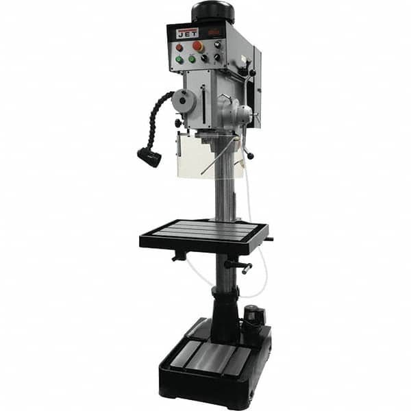 Jet - 10-7/16" Swing, Geared Head Drill & Tap Press - Variable Speed, 2 hp, Three Phase - Americas Industrial Supply