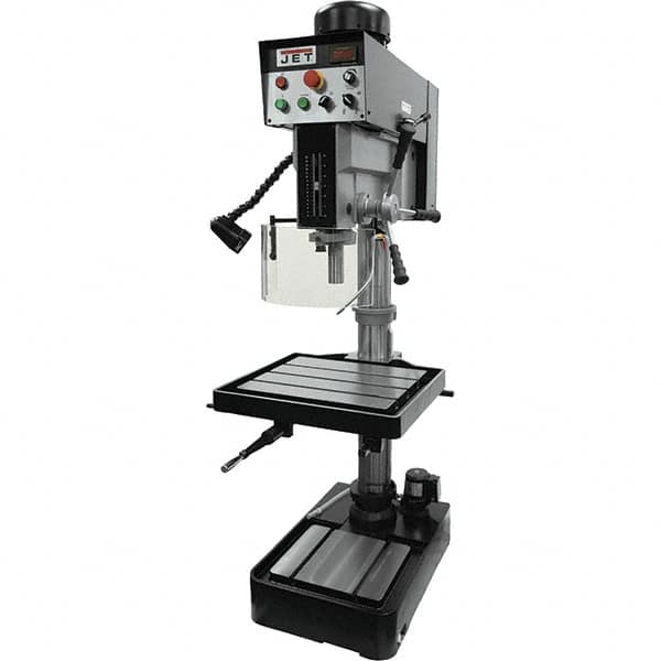 Jet - 10-7/16" Swing, Variable Speed Pulley Drill Press - Variable Speed, 2 hp, Single Phase - Americas Industrial Supply