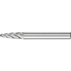 PFERD - SF-1, 1/4" Cut Diam, 1/4" Shank Diam, Carbide Inox Cut Tree with Radius End Burr - Exact Industrial Supply