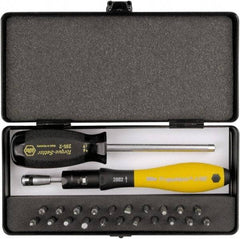 Wiha - 24 Piece, 1/4" Drive Screwdriver Micro Bit Set - #000 to #0 Phillips, 0.7 to 1.3mm Hex, T1 to T6 Torx, 0.8, 1.2, 1.5 & 2mm Slotted - Americas Industrial Supply