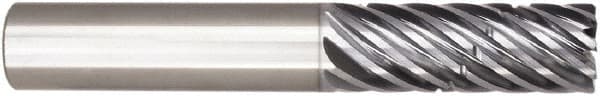 Niagara Cutter - 1", 9 Flute, Single End, Solid Carbide, 0.03" Corner Radius End Mill - 7" OAL, 38° Helix, Right Hand Flute, 4-1/8" LOC, Right Hand Cut - Americas Industrial Supply