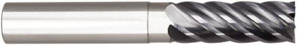 Niagara Cutter - 5/8", 1-3/8" LOC, 5/8" Shank Diam, 5" OAL, 6 Flute, Solid Carbide Square End Mill - Single End, AlTiN Finish, Spiral Flute, 38° Helix, Right Hand Cut, Right Hand Flute, Series SN638 - Americas Industrial Supply