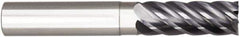 Niagara Cutter - 5/8", 1-3/8" LOC, 5/8" Shank Diam, 5" OAL, 6 Flute, Solid Carbide Square End Mill - Single End, AlTiN Finish, Spiral Flute, 38° Helix, Right Hand Cut, Right Hand Flute, Series SN638 - Americas Industrial Supply