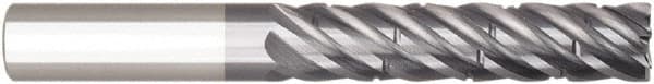 Niagara Cutter - 5/8", 2" LOC, 5/8" Shank Diam, 4" OAL, 6 Flute, Solid Carbide Square End Mill - Single End, AlTiN Finish, Spiral Flute, 38° Helix, Right Hand Cut, Right Hand Flute, Series SCS638 - Americas Industrial Supply