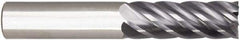 Niagara Cutter - 3/16", 1/2" LOC, 1/4" Shank Diam, 2" OAL, 6 Flute, Solid Carbide Square End Mill - Single End, AlTiN Finish, Spiral Flute, 38° Helix, Right Hand Cut, Right Hand Flute, Series S638 - Americas Industrial Supply
