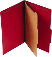 UNIVERSAL - 8-1/2 x 14", Legal, Ruby Red, Classification Folders with Top Tab Fastener - 25 Point Stock, Right of Center Tab Cut Location - Americas Industrial Supply