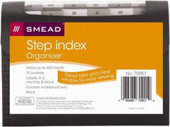 SMEAD - 8-1/2 x 11", Letter Size, Black, A-Z Indexed Expanding Files - 1/6 Tab Cut Location - Americas Industrial Supply