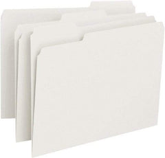 SMEAD - 8-1/2 x 11", Letter Size, White, File Folders with Top Tab - 11 Point Stock, 1/3 Tab Cut Location - Americas Industrial Supply