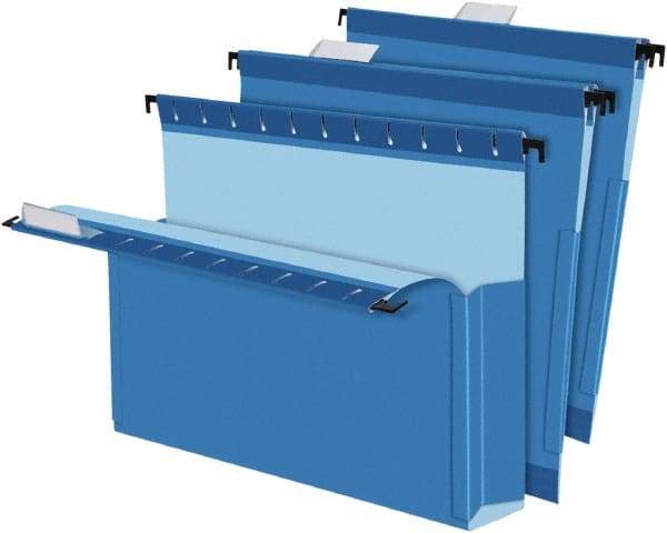 Pendaflex - 8-1/2 x 11", Letter Size, Blue, Hanging File Folder - 1/5 Tab Cut Location - Americas Industrial Supply